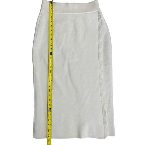 ANDREA IYAMAH ODA Scalloped Knit Skirt Tusk Small Designer Quiet Luxury NWT READ - Picture 10 of 11